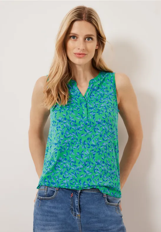 Top mit Minimalmuster fresh green