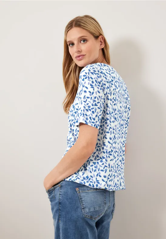 Minimalmuster T-Shirt vanilla white