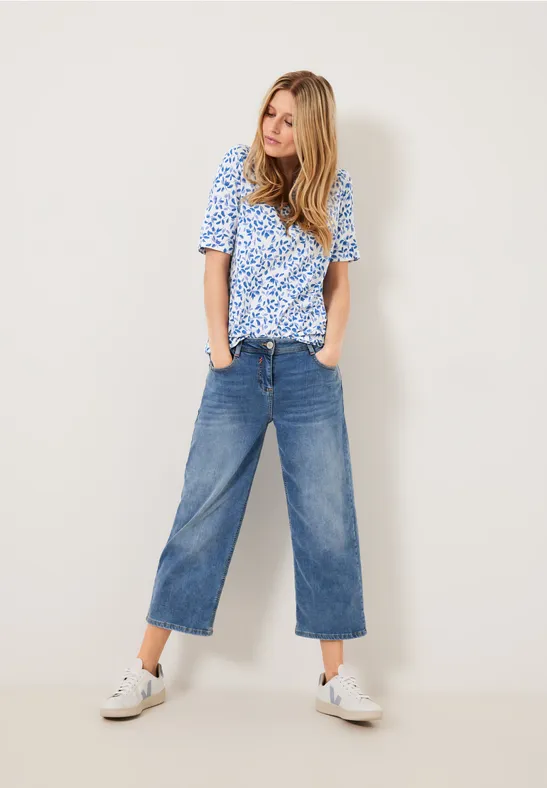 Minimalmuster T-Shirt vanilla white