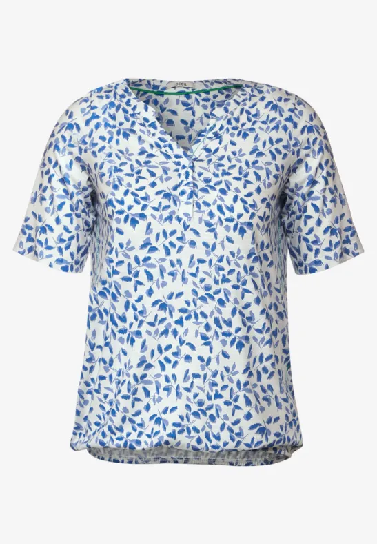 Minimalmuster T-Shirt vanilla white