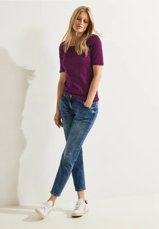 T-shirt met gestreept patroon night sky blue