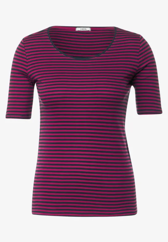 T-shirt met gestreept patroon night sky blue