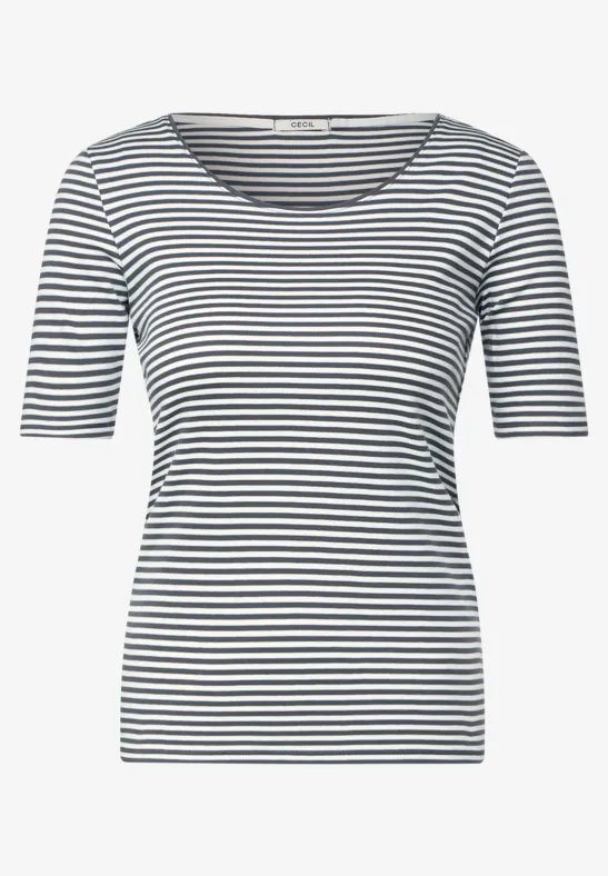 T-Shirt mit Streifenmuster easy khaki