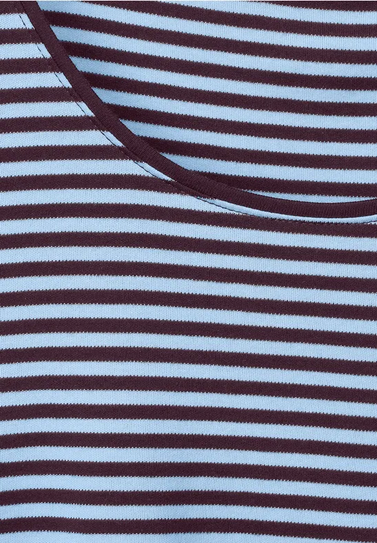 T-shirt met gestreept patroon wineberry red