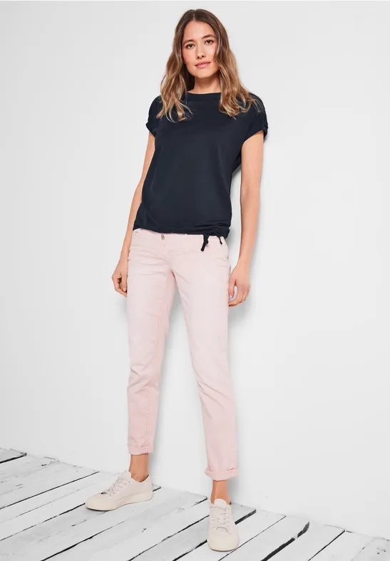 T-Shirt mit Raffdetails deep blue