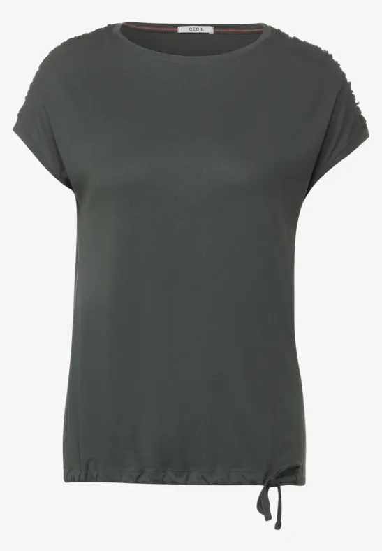 T-Shirt mit Raffdetails easy khaki