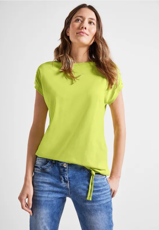 T-Shirt mit Raffdetails limelight yellow