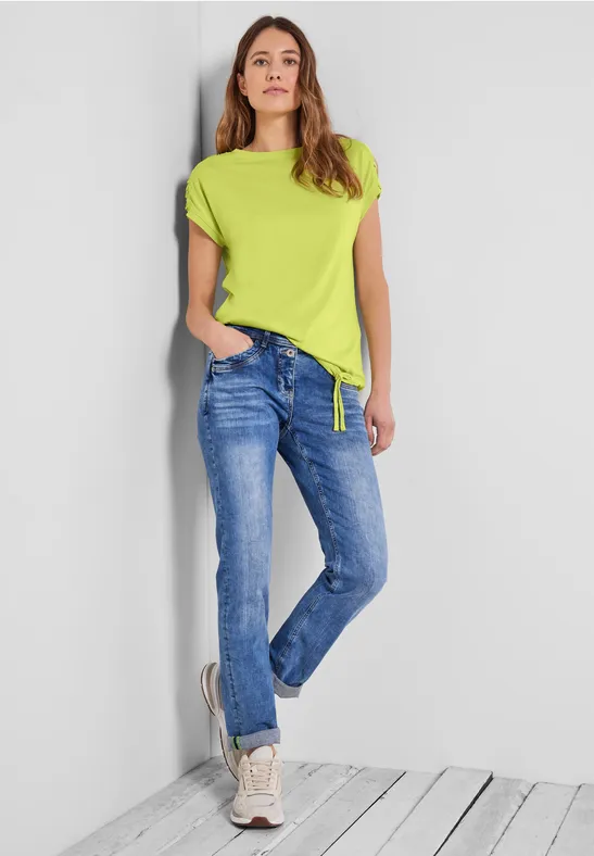 T-Shirt mit Raffdetails limelight yellow