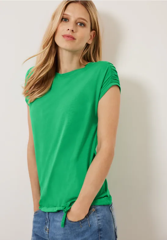 T-Shirt mit Raffdetails fresh green