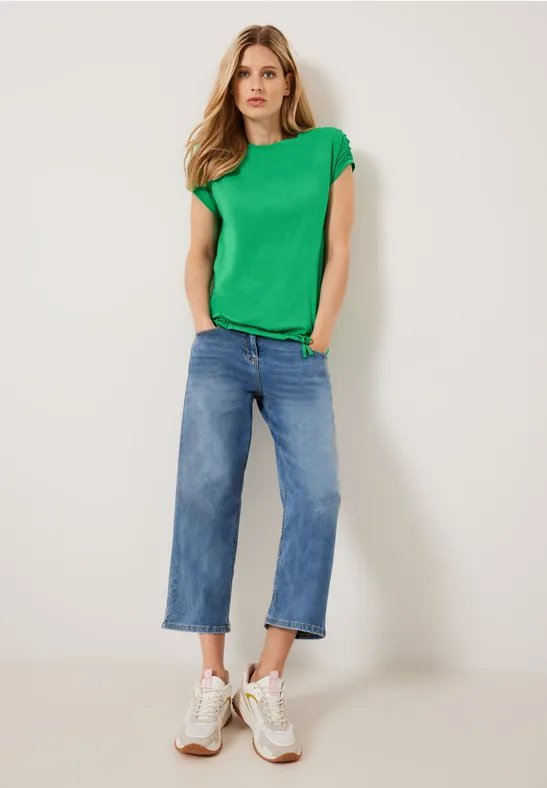 T-Shirt mit Raffdetails fresh green