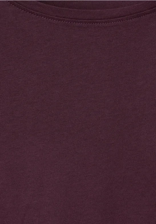 T-Shirt mit Raffdetails wineberry red