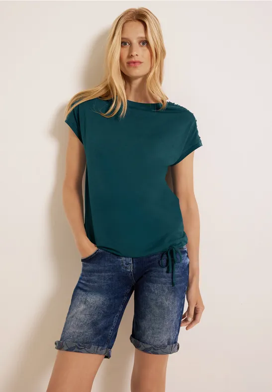 T-shirt avec détails froncés deep lake green