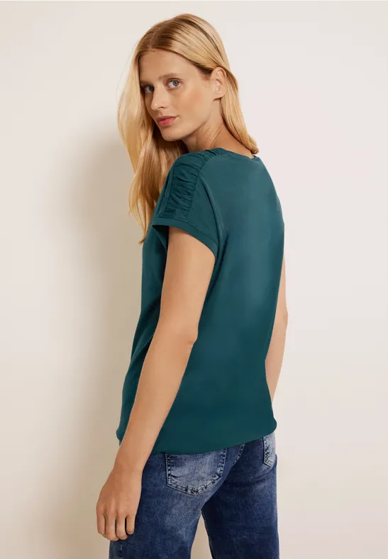 T-shirt avec détails froncés deep lake green
