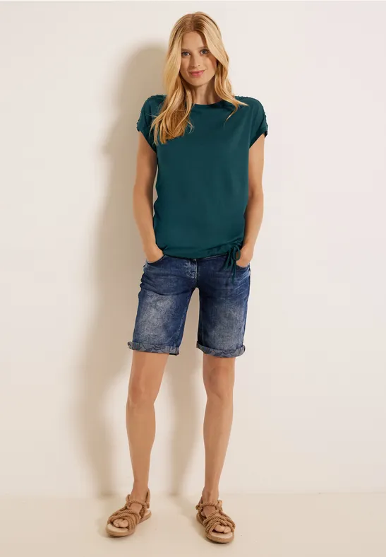 T-shirt avec détails froncés deep lake green