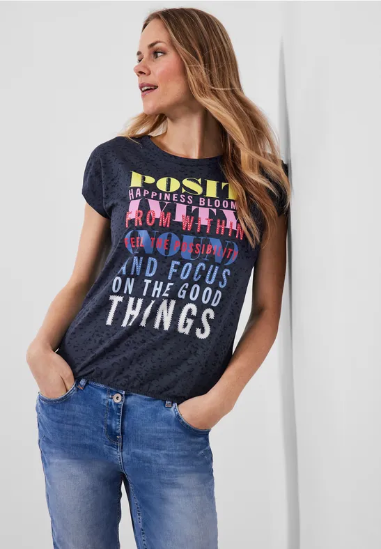 Burnout T-shirt burn out deep blue