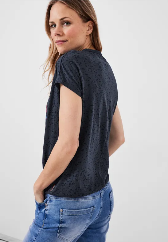Burnout T-shirt burn out deep blue
