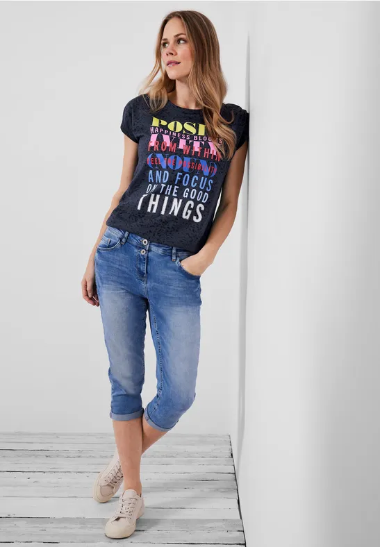 Burnout T-shirt burn out deep blue