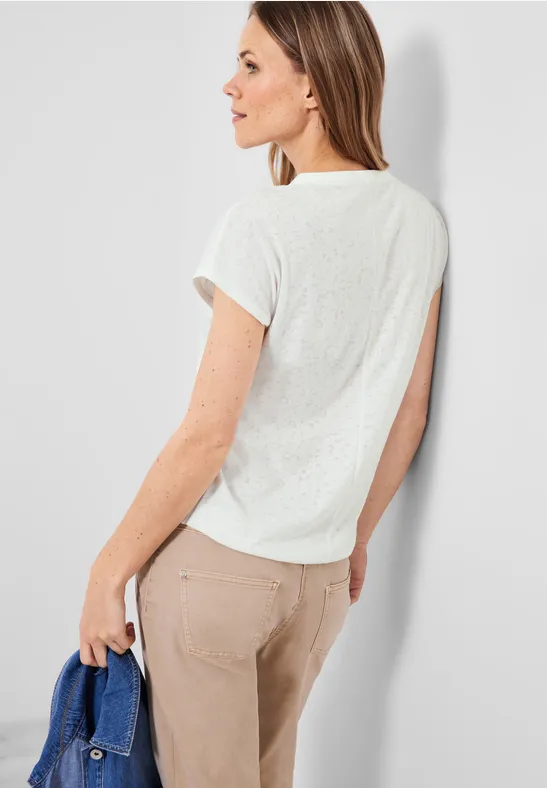 T-shirt burn-out burn out vanilla white