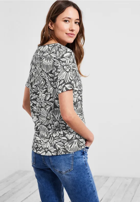 T-shirt avec motif floral easy khaki
