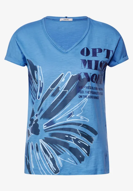 T-shirt avec imprimé sur le devant marina blue