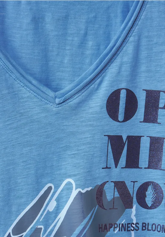 T-shirt avec imprimé sur le devant marina blue