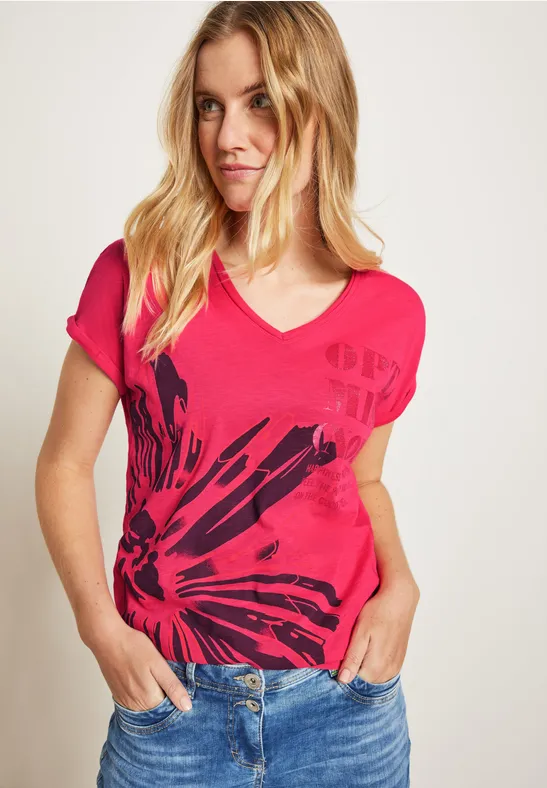 Shirt met fotoprint strawberry red
