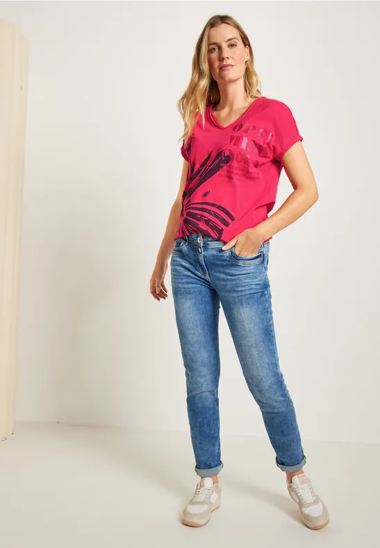 Shirt met fotoprint strawberry red