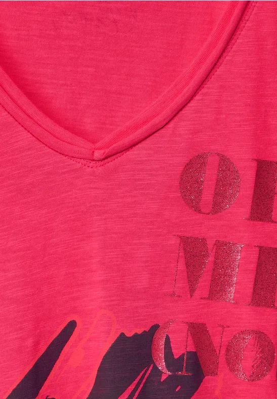 Shirt met fotoprint strawberry red