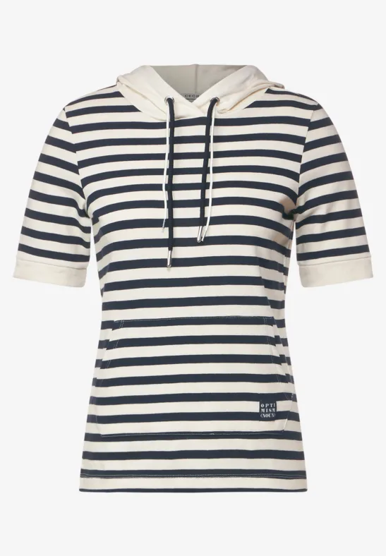 Gestreept shirt met capuchon deep blue