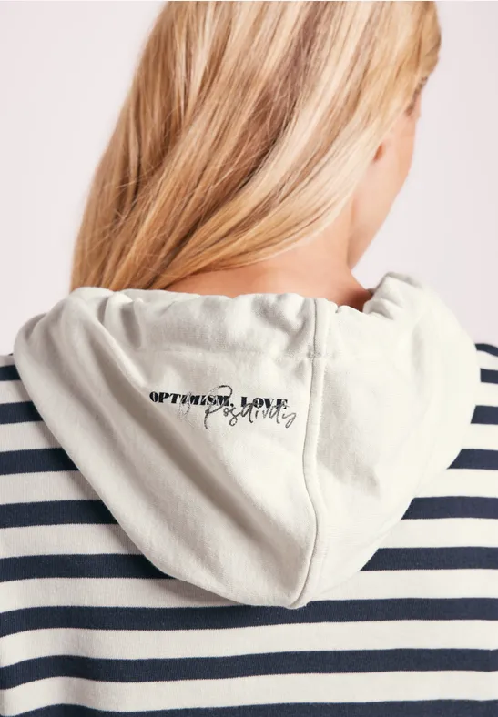 Gestreept shirt met capuchon deep blue