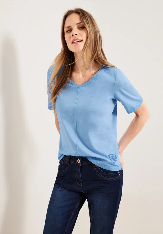 T-shirt aspect délavé marina blue