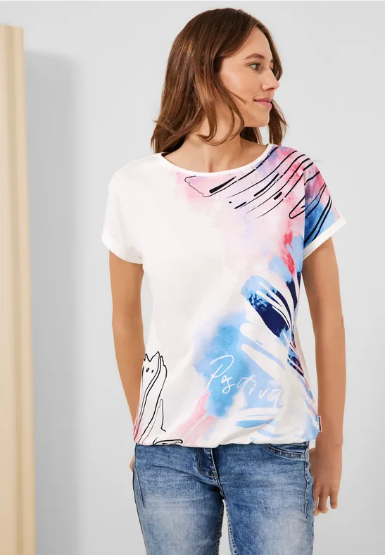 Shirt met print vanilla white