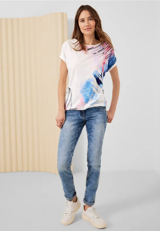 Shirt met print vanilla white