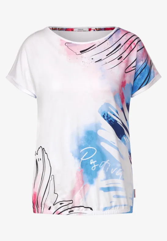 Shirt met print vanilla white
