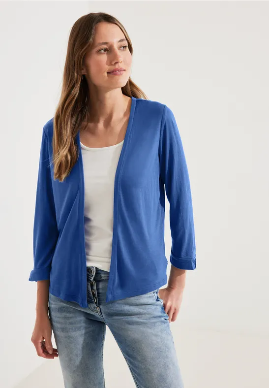 Shirtjacket in Unifarbe blue sea