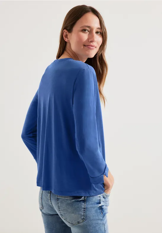 Shirtjacket in Unifarbe blue sea