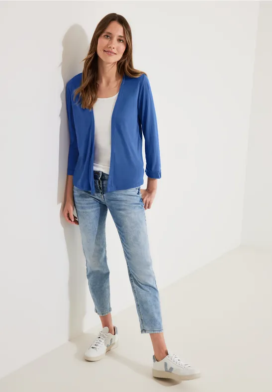 Shirtjacket in Unifarbe blue sea