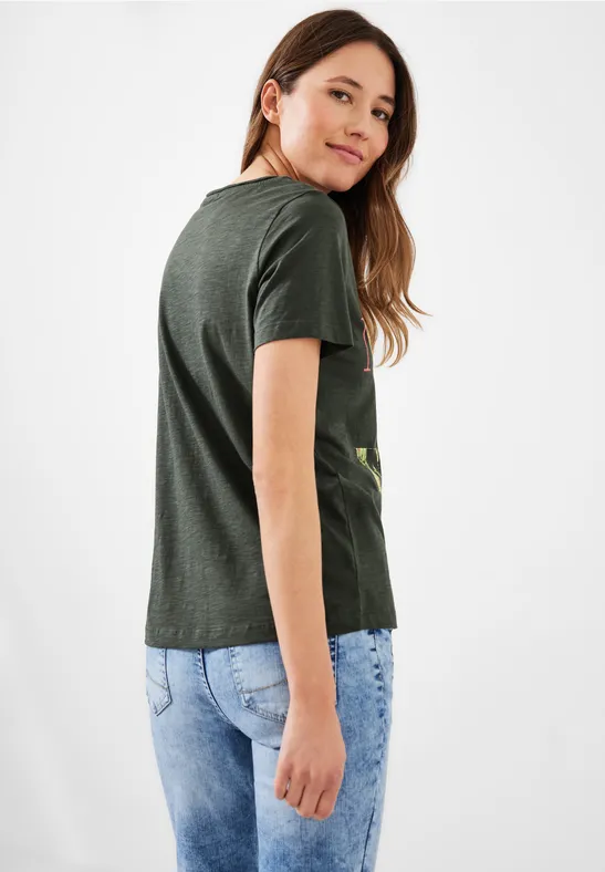 T-shirt met fotoprint easy khaki