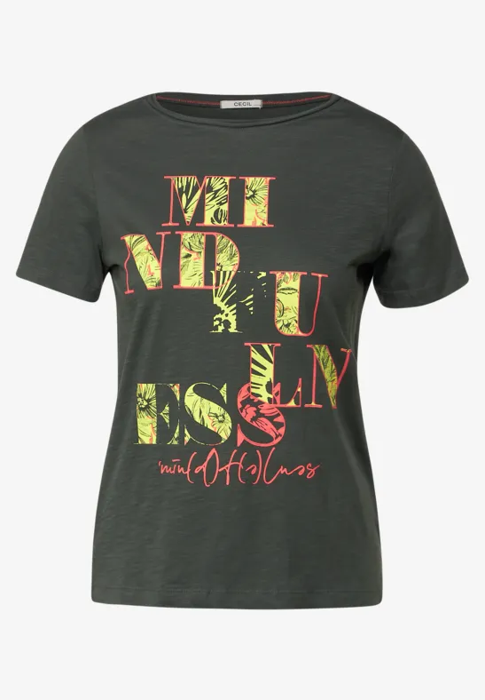 T-shirt met fotoprint easy khaki