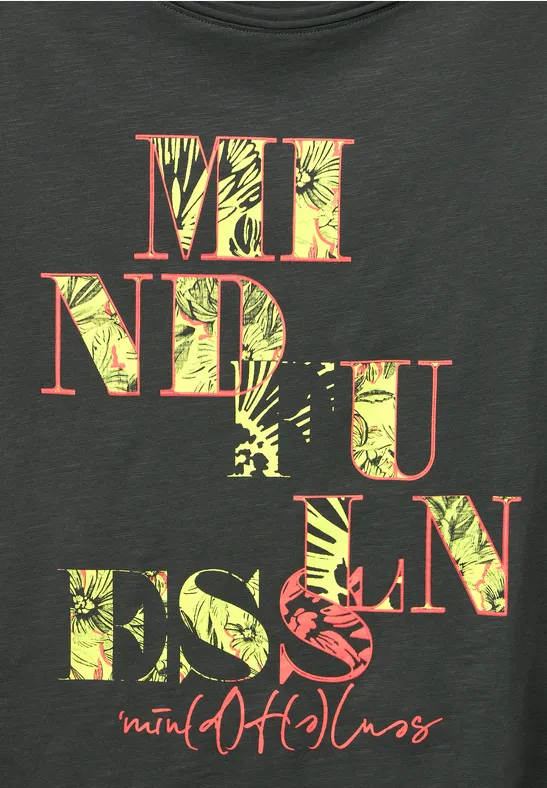 T-shirt met fotoprint easy khaki