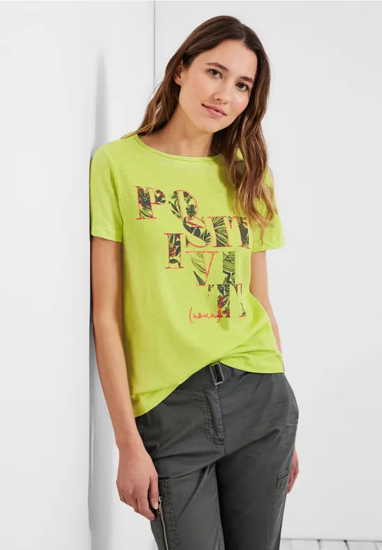 T-shirt met fotoprint limelight yellow