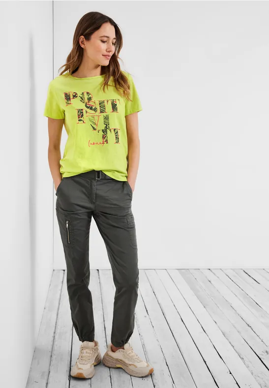 T-shirt met fotoprint limelight yellow