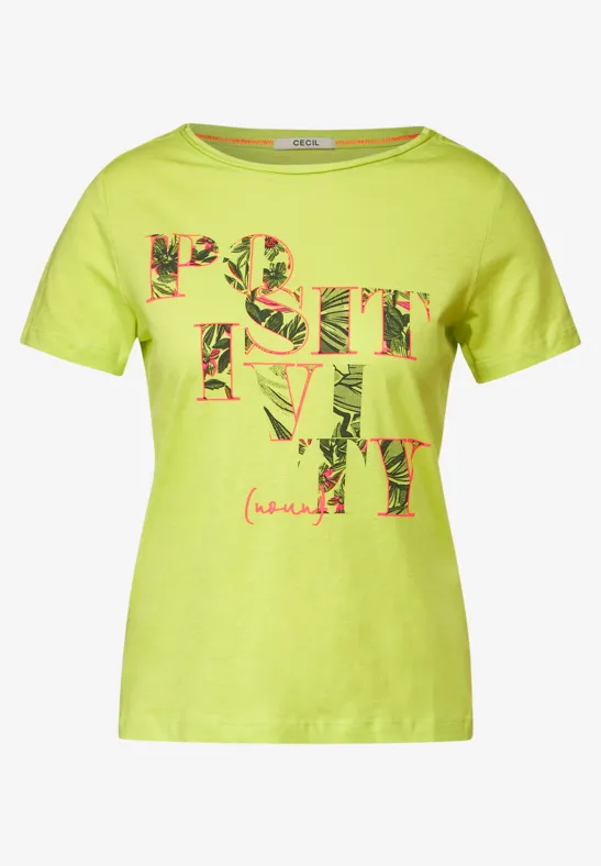 T-shirt met fotoprint limelight yellow