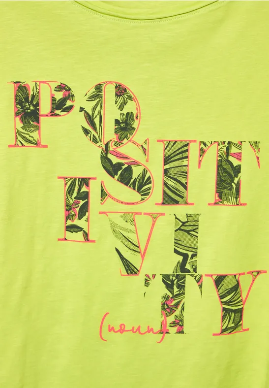 T-shirt met fotoprint limelight yellow