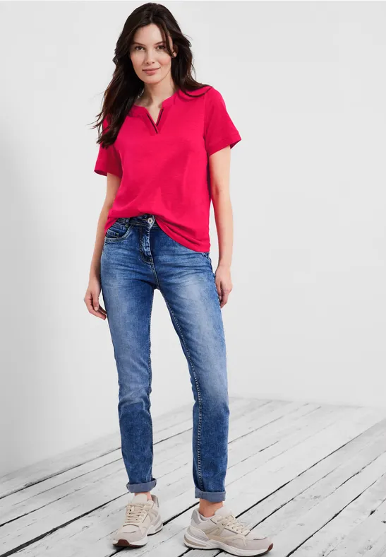 T-Shirt im Tunikastyle strawberry red