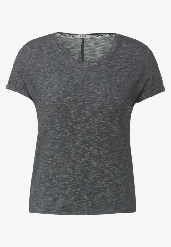 T-shirt in gemengde look easy khaki melange