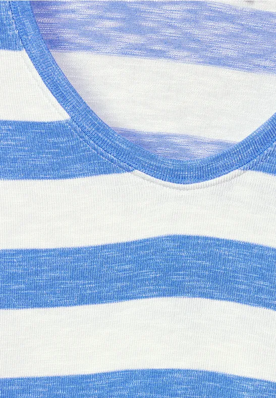 Gemêleerd T-shirt met strepen marina blue melange