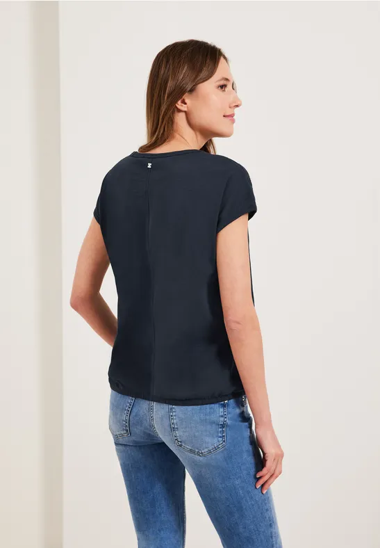 T-shirt avec empiècements en dentelle deep blue