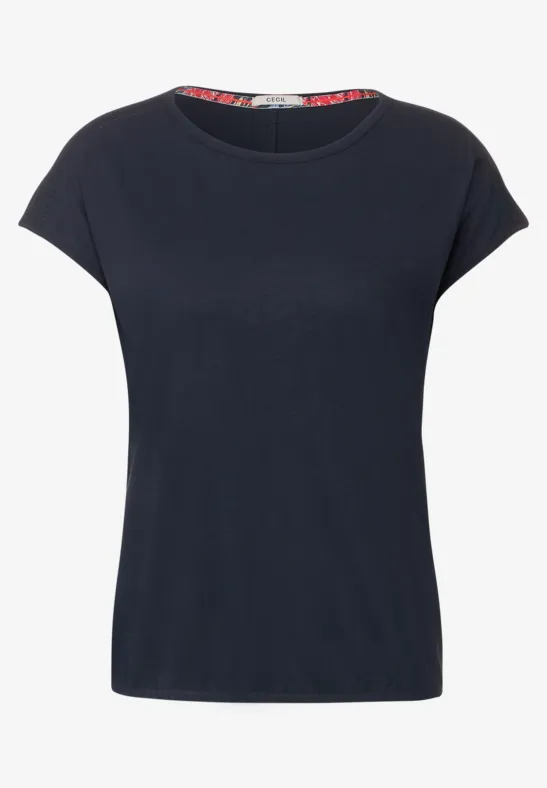 T-shirt avec empiècements en dentelle deep blue
