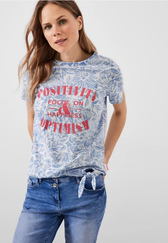 T-shirt avec nœud décoratif marina blue